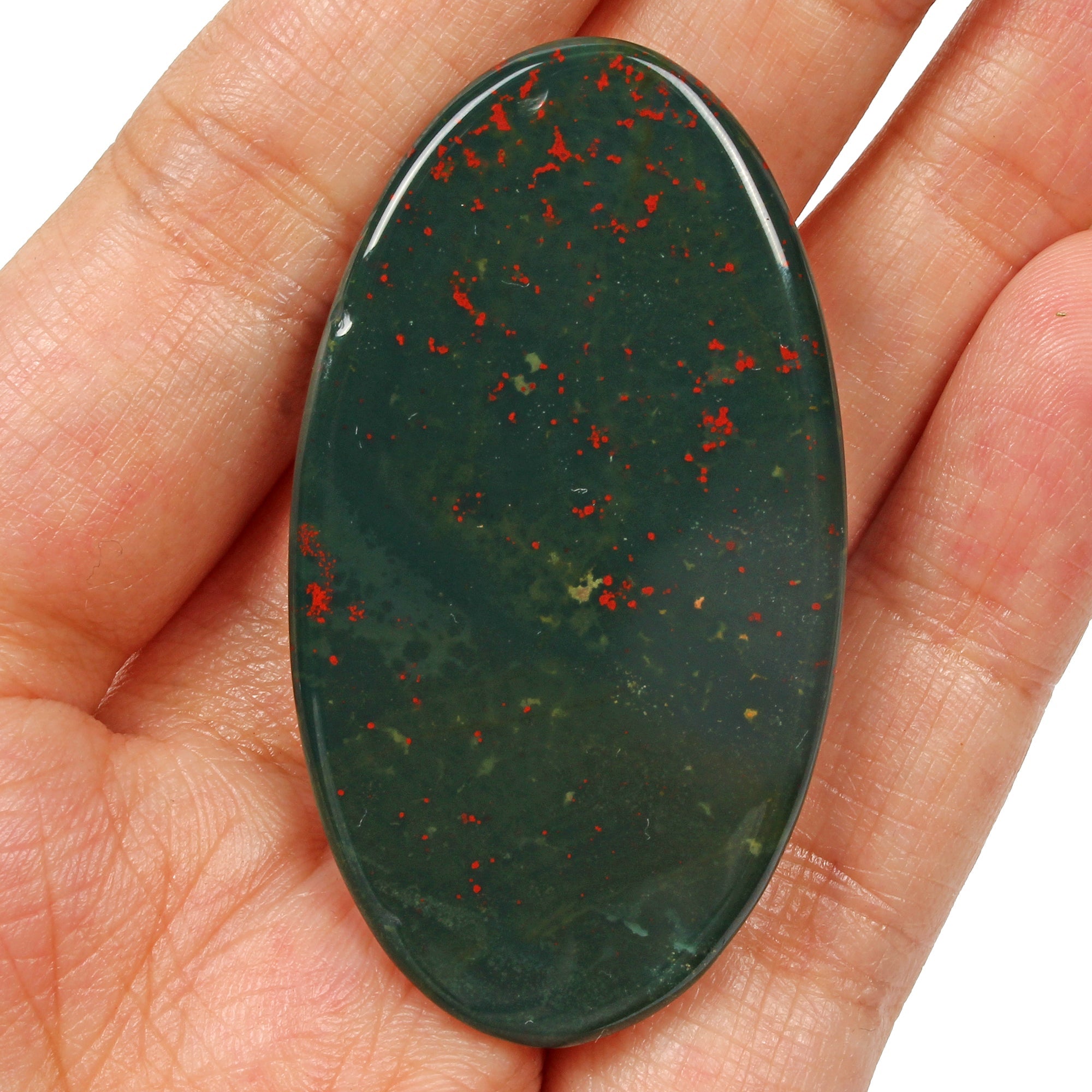 102.80 Ct Natural Green Red Bloodstone Jasper Oval Cab Polished Pendant Size Gem