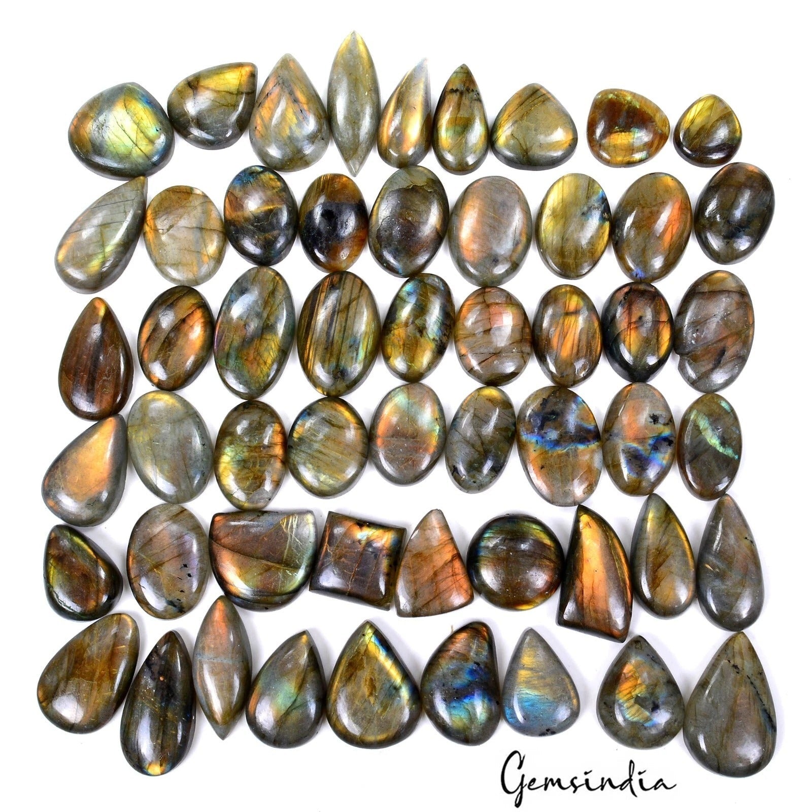 18-38MM Multi Labradorite Mix Shape Cab Loose Gemstone Lot for Jewelry~1290 Ct