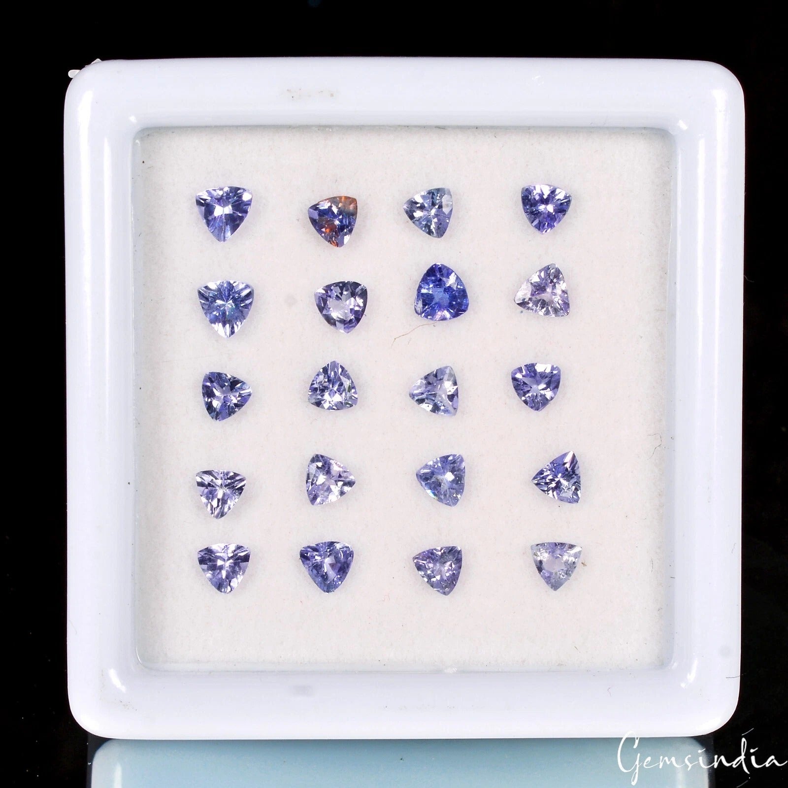 20 Pcs/3mm Stunning Blue Natural Tanzanite Trillion Cut Certified Loose Gemstone