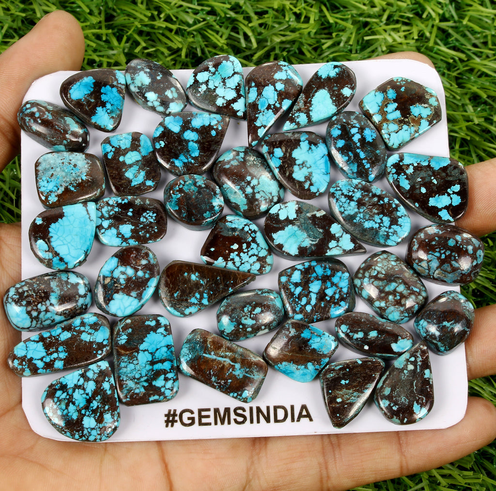 430 Ct Natural USA Blue Green Turquoise Mix Cab Loose Wholesale Gems For Jewelry