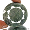 Certified 420 Cts Natural Brazilian Green Emerald Uneven Round Faceted Cut Gem
