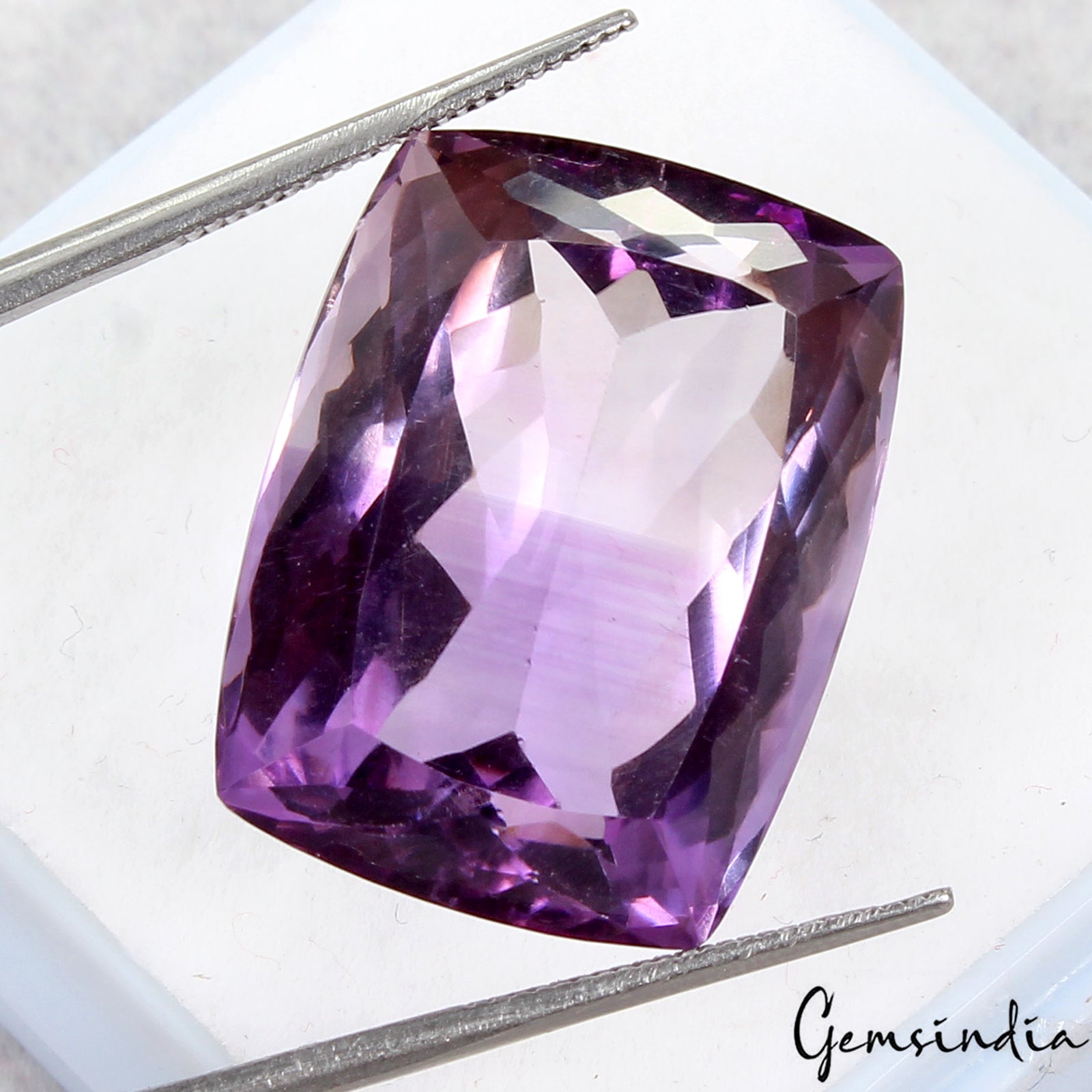 30.15 Ct VVS Cushion Cut Natural Purple Amethyst -Unheated Brazil Loose Gemstone