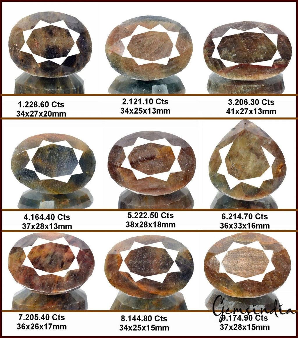 1683 Cts/9 Pcs Natural Untreated Brown Sapphire Mix Cut Loose Wholesale Gems Lot