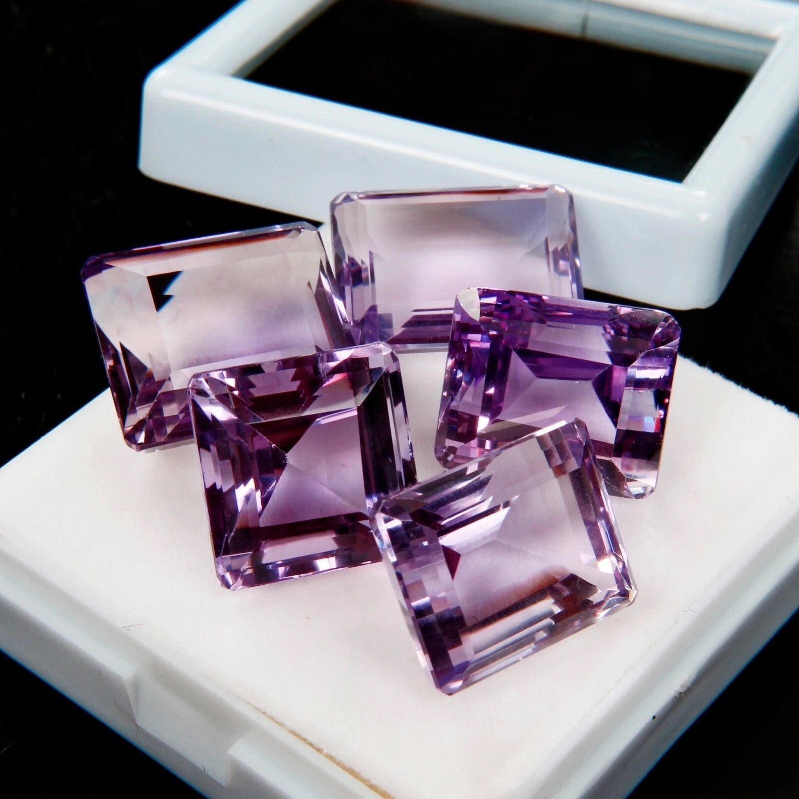 Certified 108.70 Ct Natural Untreated Purple Amethyst Octagon Cut Loose Gems Lot