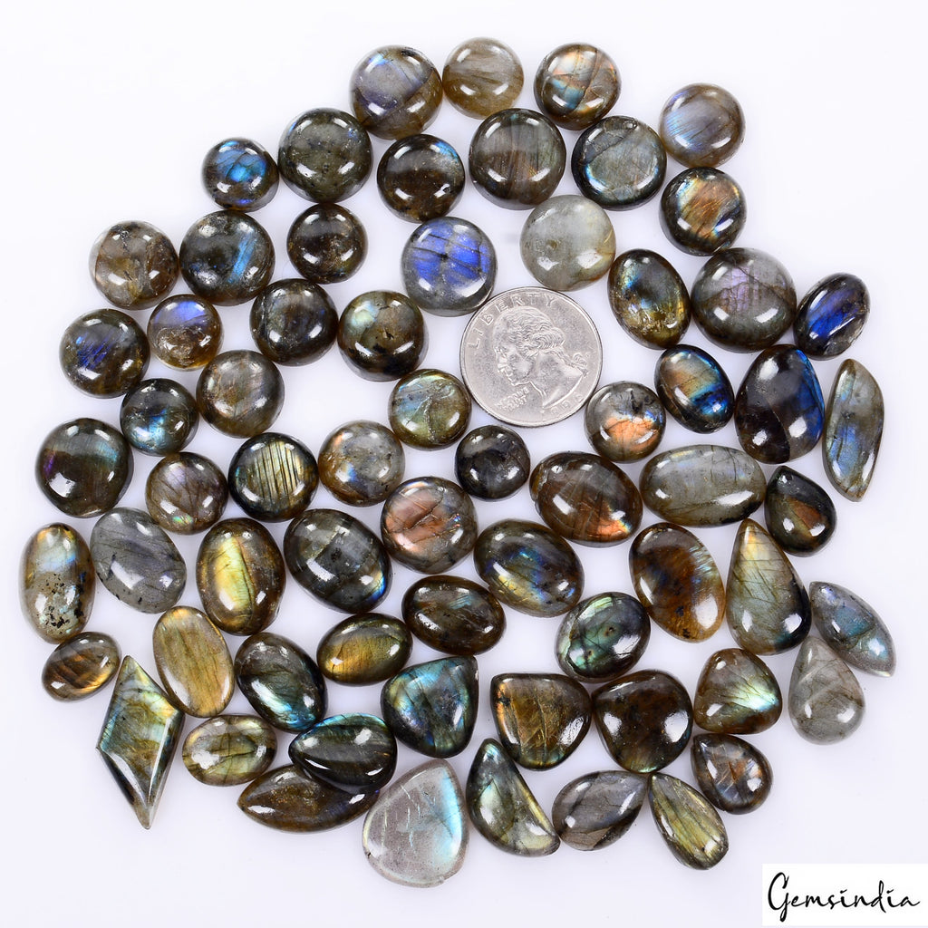 800 Ct Natural Multi Labradorite Mix Shape Cabochon Loose Gemstone Wholesale Lot