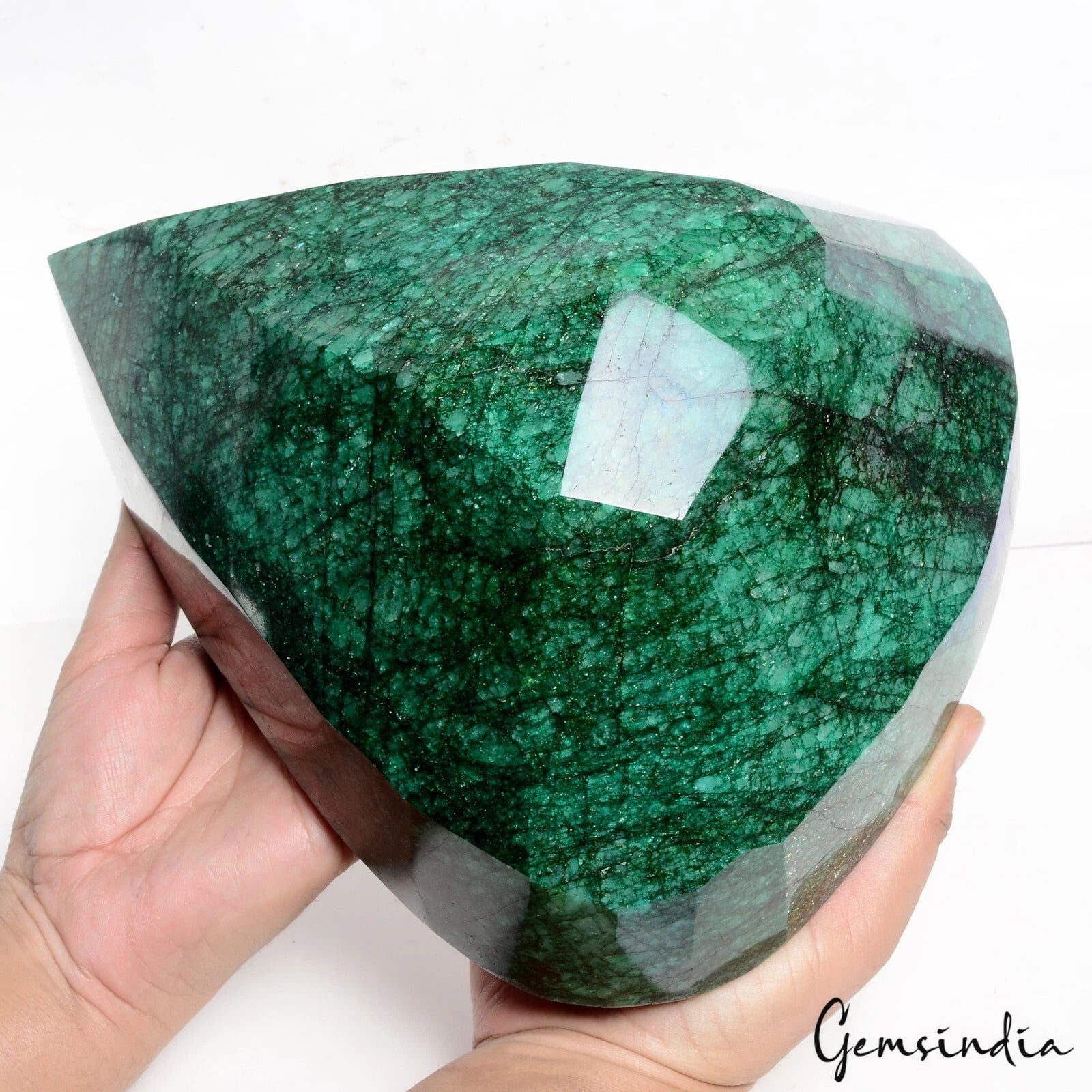 Brazilian Emerald Loose Gemstone, Pear Faceted, Color Enhanced — 10x8.5x5 Inch, 37750 Ct (7.55 Kg), Brazil