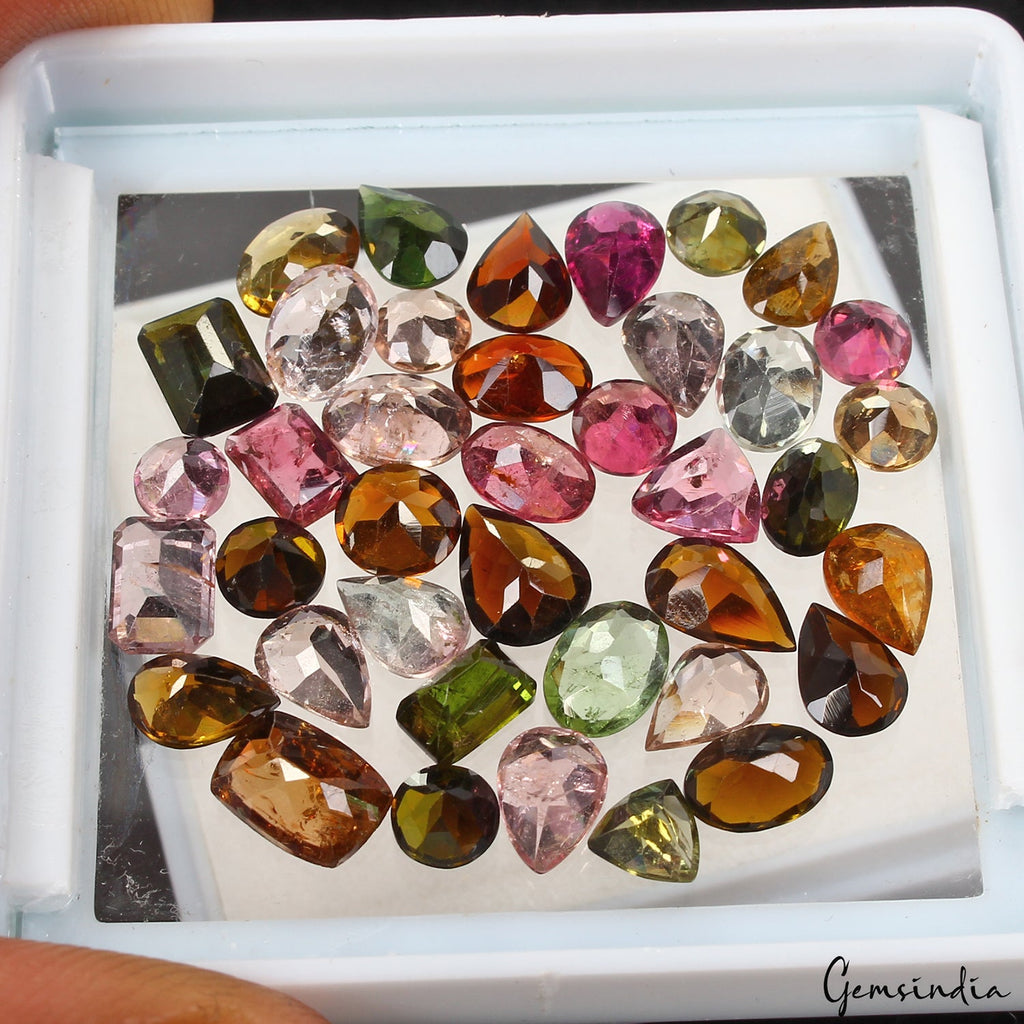 23.60 Ct Natural Gemstone Tourmaline Fancy Color Mix Cut Mozambique Gems 39 Pcs