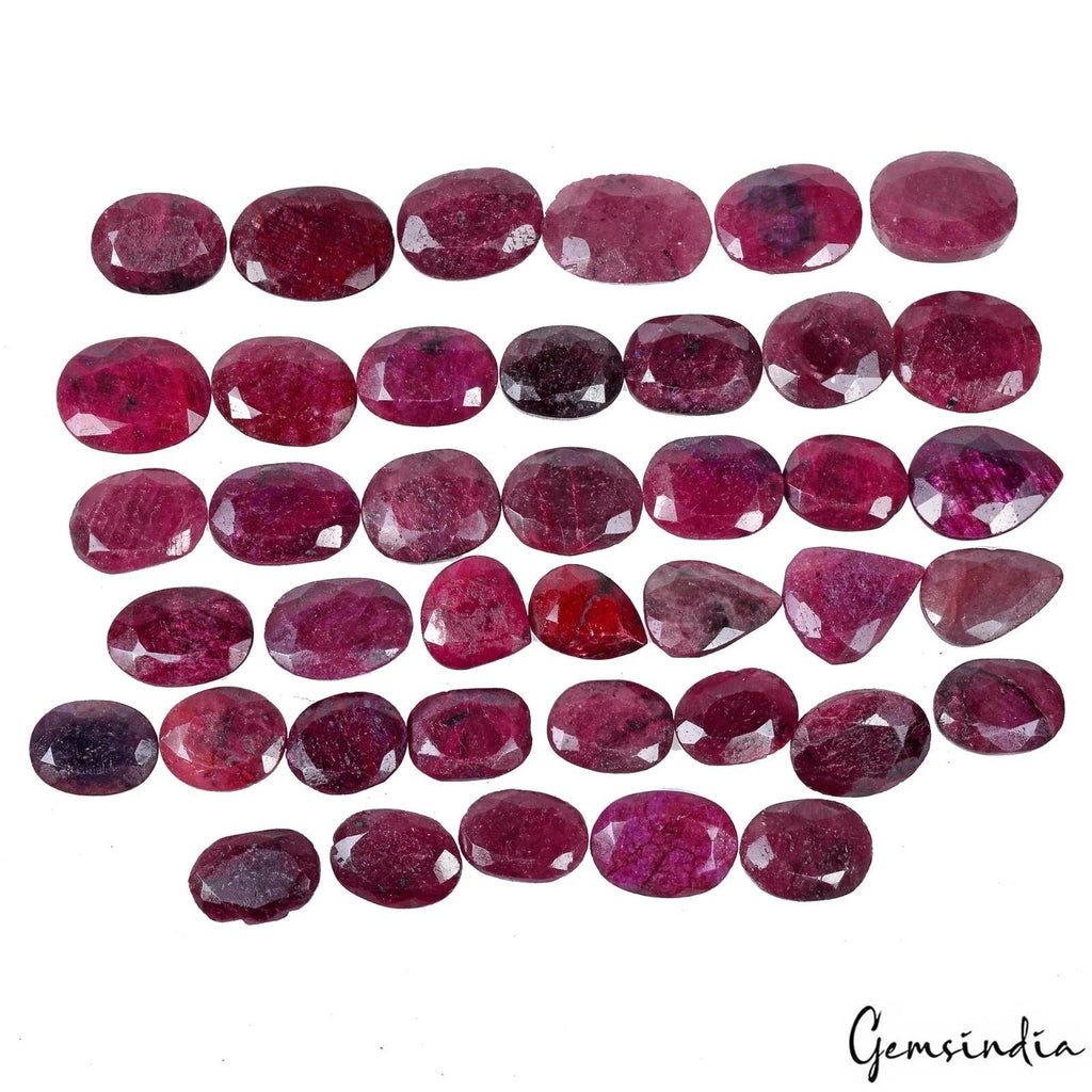 40 Pcs Natural Red Ruby Mix Cut Loose 15mm-21mm Gemstones Wholesale Lot~ 730 Cts