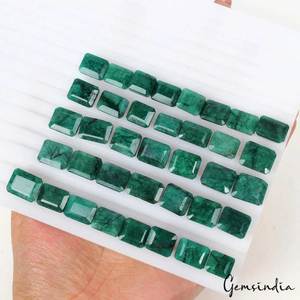 Natural 290 Ct Lot Certified Zambian Green Emerald Cut Emerald Loose Gemstones