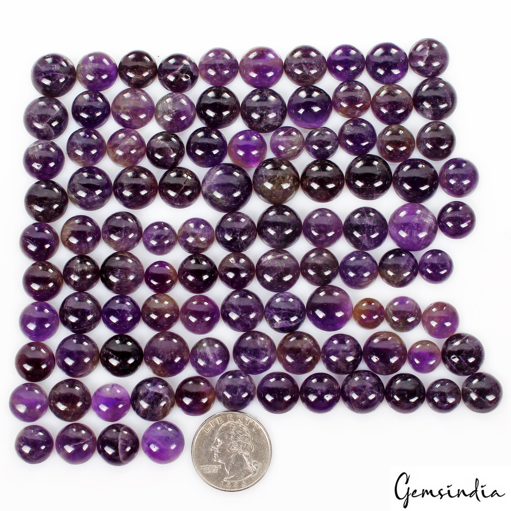 800Ct Natural Dark Purple Amethyst Round Cab Untreated Brazilian Loose Gemstones