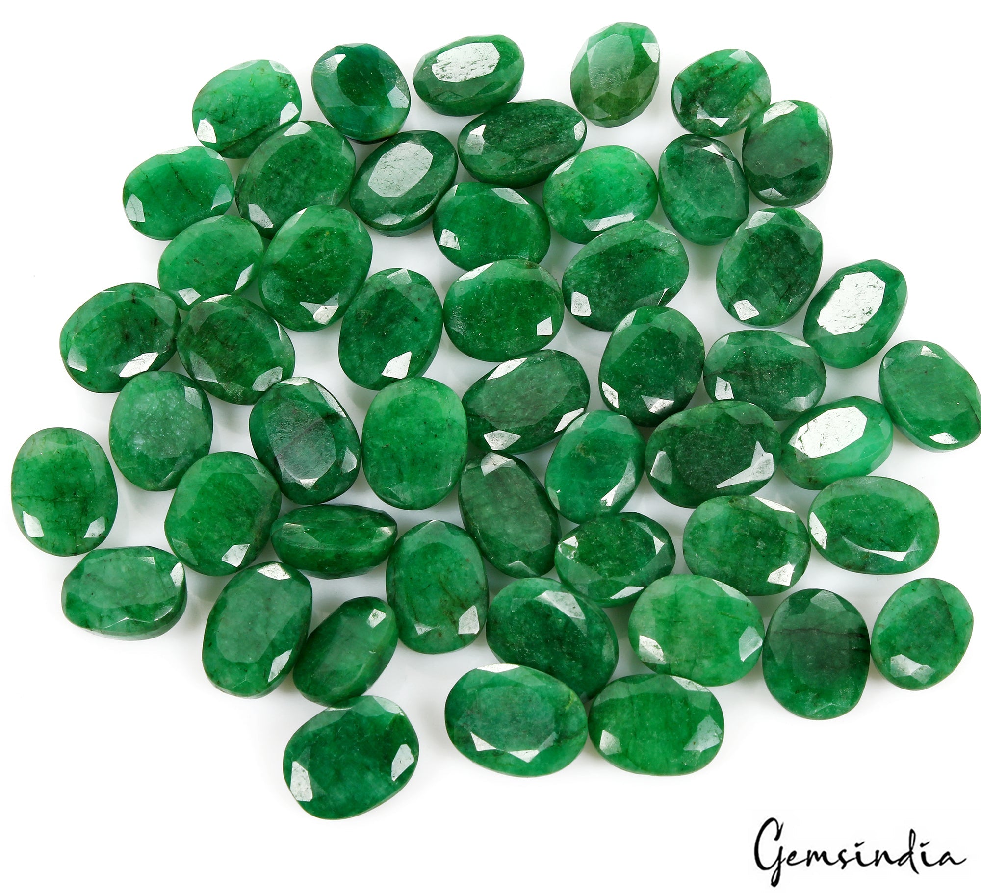 Certified Colombian Natural Green Emerald 570 Ct Oval Cut Loose Gemstones~50 Pcs