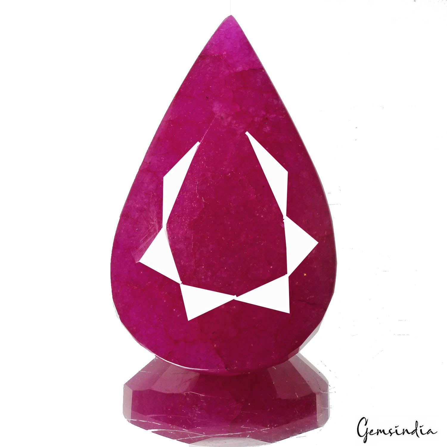 Quartz Loose Gemstone, Color Enhanced, Pink Red — 85x52x24mm, 720 Ct, Madagascar