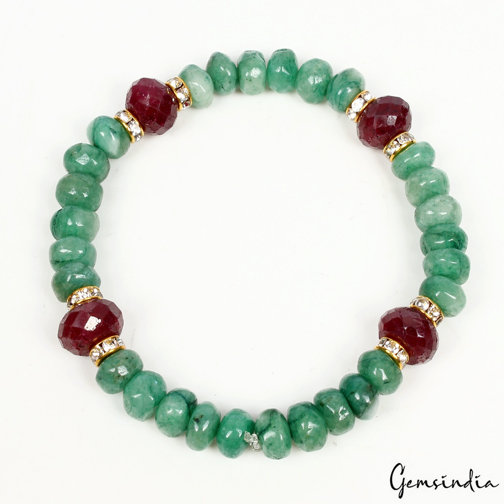 Ruby Bracelet, Color Enhanced — 7mm to 9mm, 83.90 Ct, India
