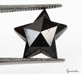 4.3 Carats 100% Natural Polished Star Shape Loose Earth Mined Black Diamond~12mm