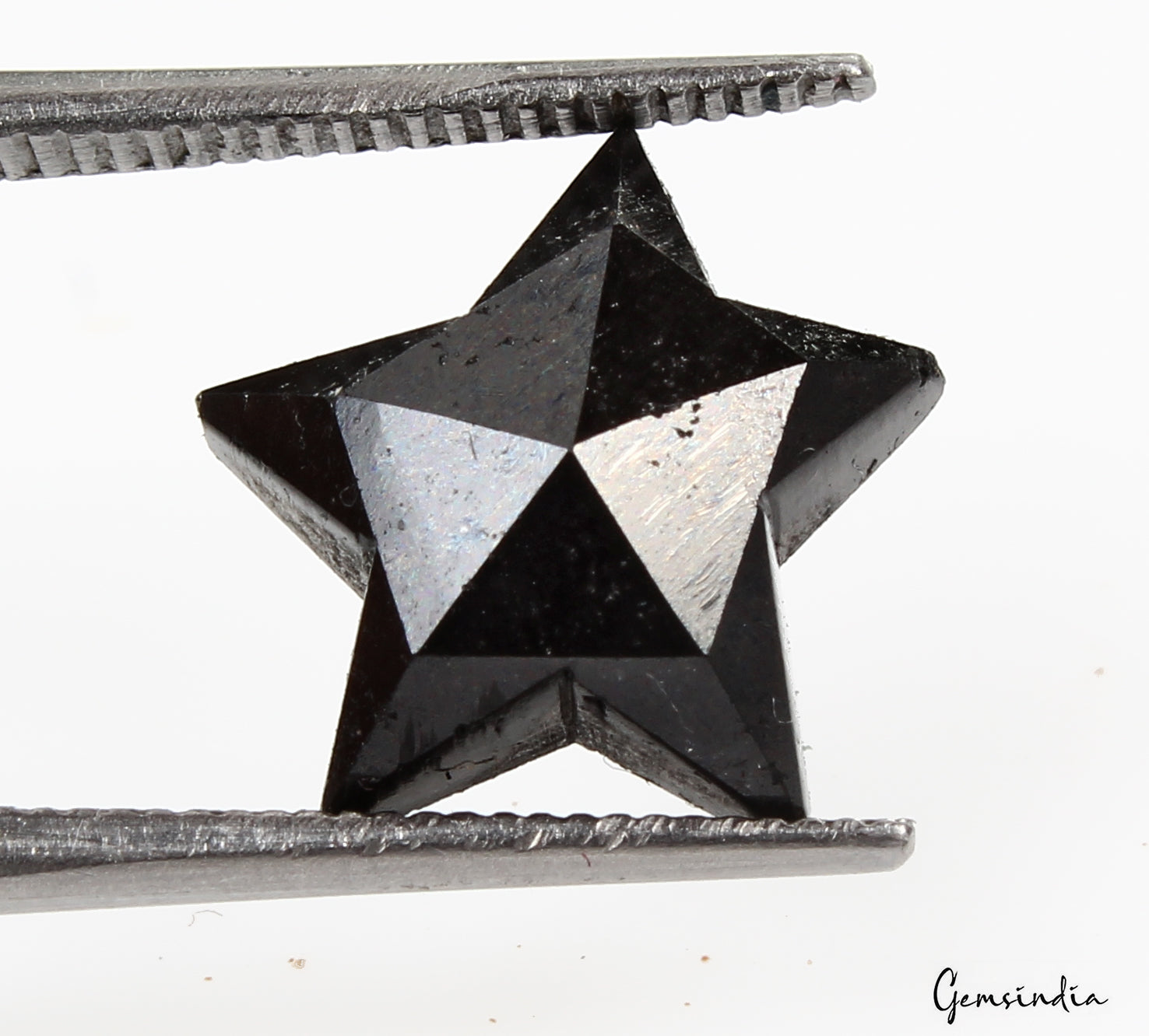 4.3 Carats 100% Natural Polished Star Shape Loose Earth Mined Black Diamond~12mm