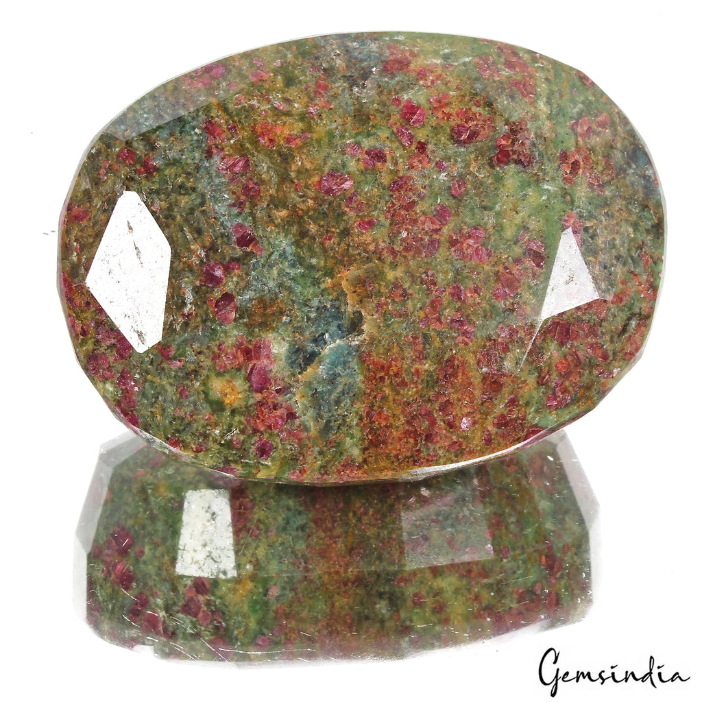 1750 Ct Natural Untreated Bi-Color Ruby Kyanite Oval Faceted Loose Huge Size Gem