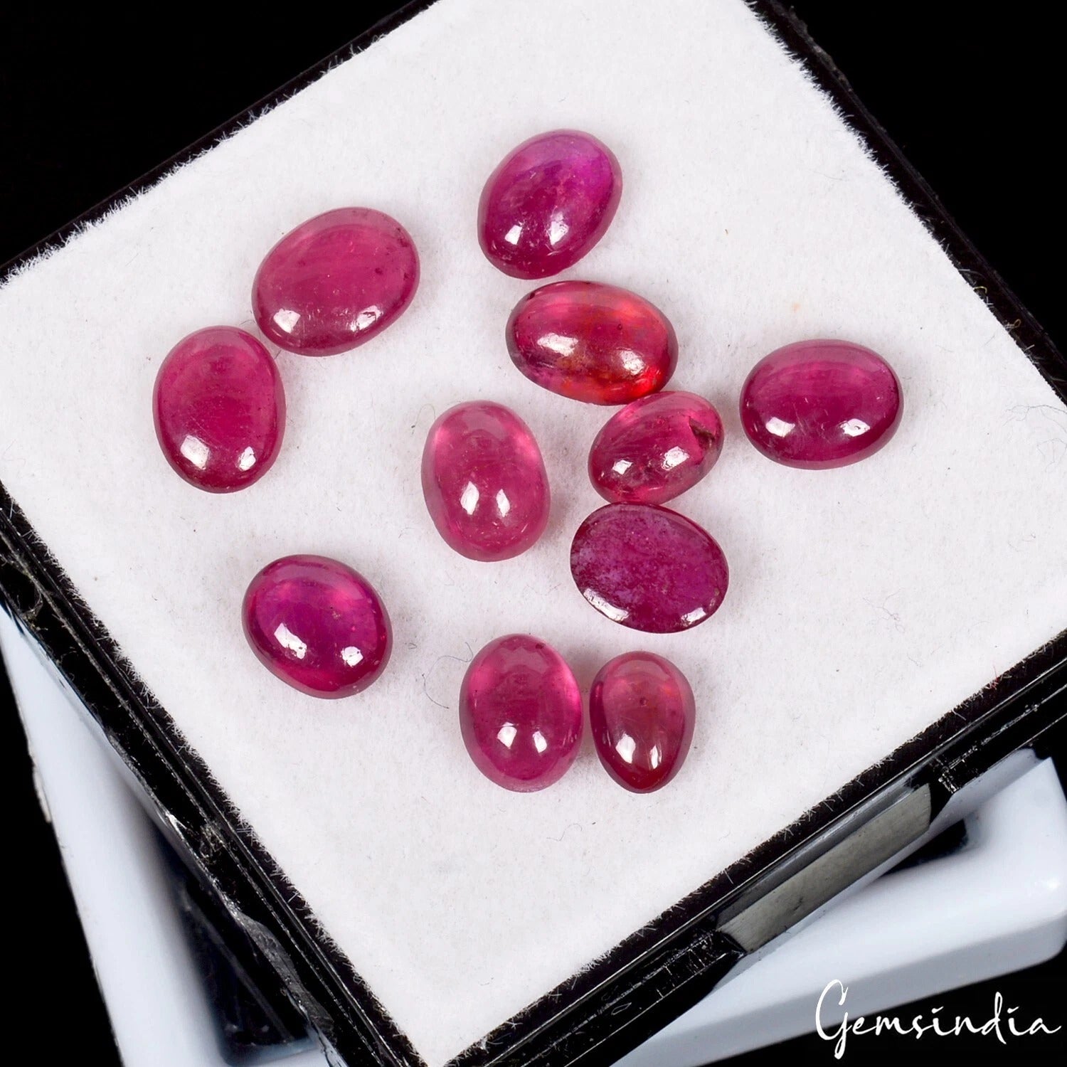10.40 Ct CERTIFIED Natural Heated Mozambique Ruby Oval Cab Loose Gemstone 5-7mm