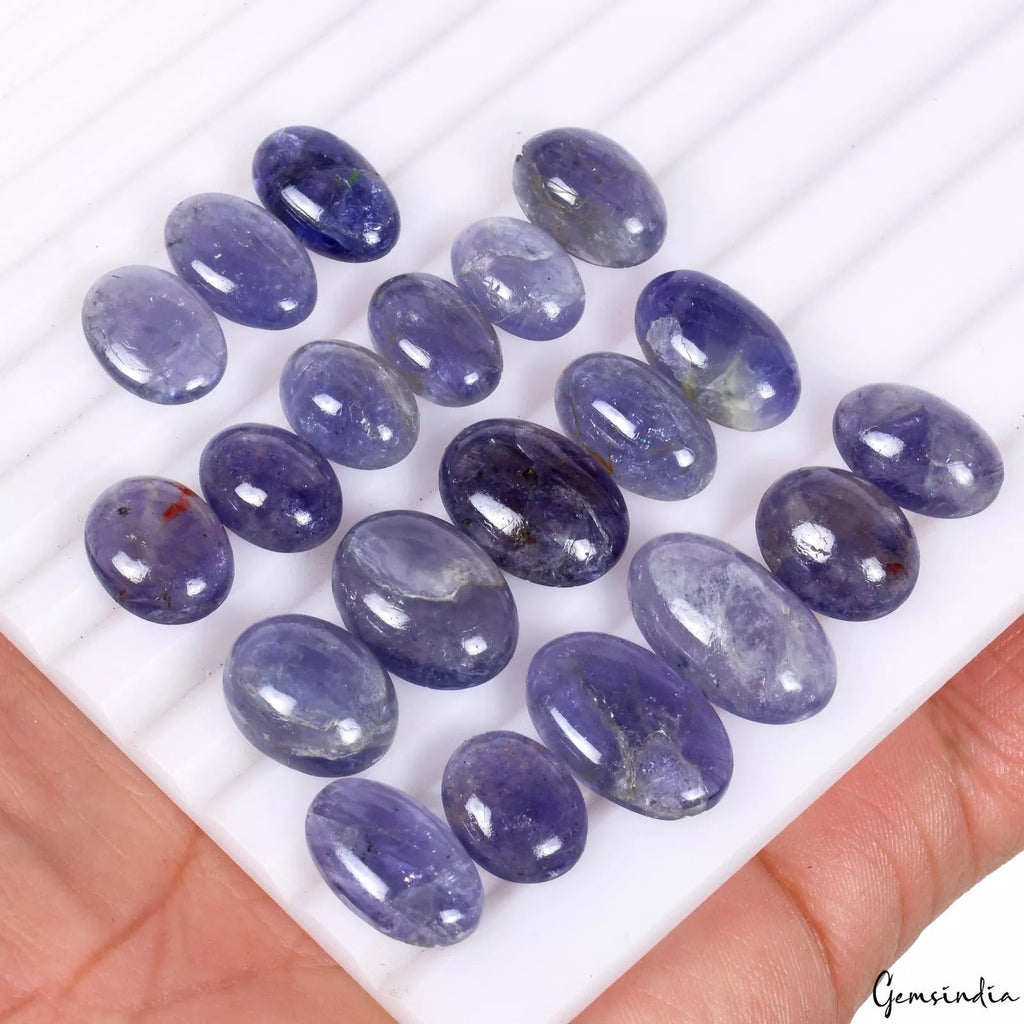 100.60 Cts/20 Pcs Natural Untreated Blue Iolite Oval Cab Loose Gems For Jewelry