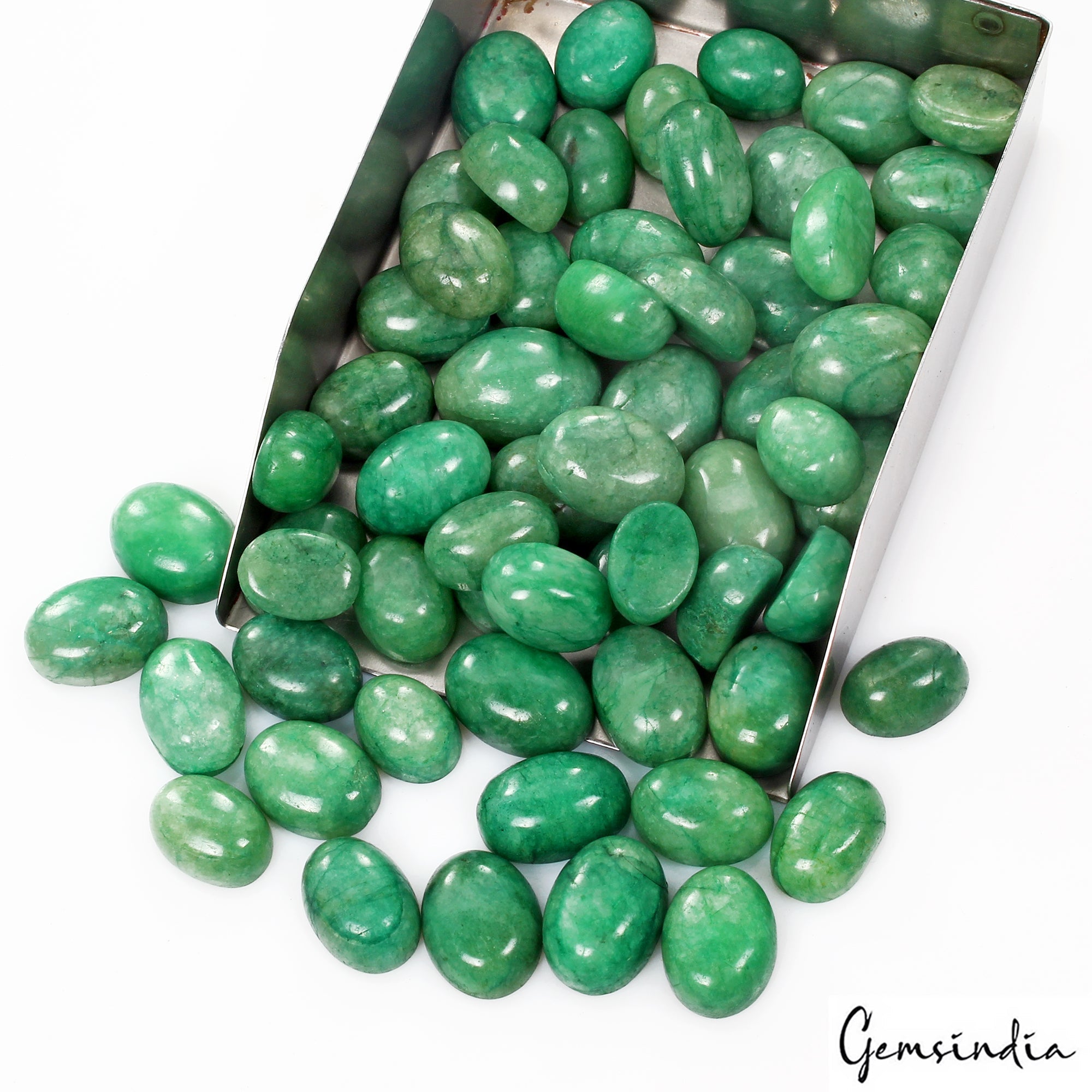 Natural 800 Cts Brazilian Green Emerald Oval Cabochon Loose Gemstone Lot 63 Pcs