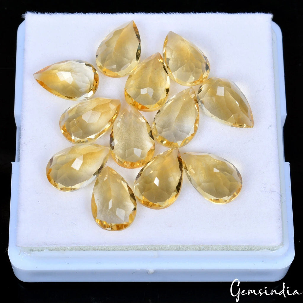 Citrine Lot, Loose Gemstone, Untreated — 12 Pieces, 11x8mm, 32.90 Ct, Brazil