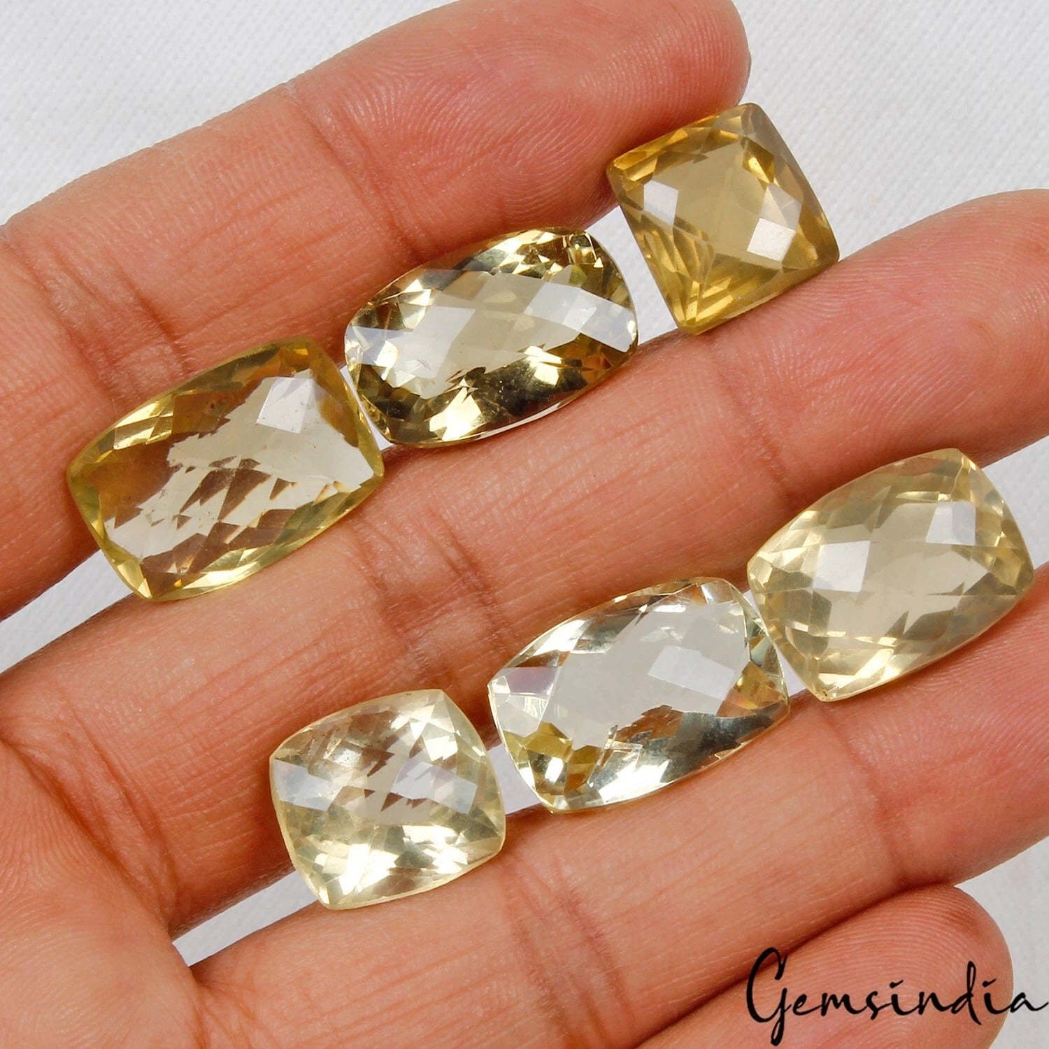 Citrine Lot, Loose Gemstone, Untreated, Yellow — 6 Pieces, 13mm to 19mm, 84.20 Ct, Brazil
