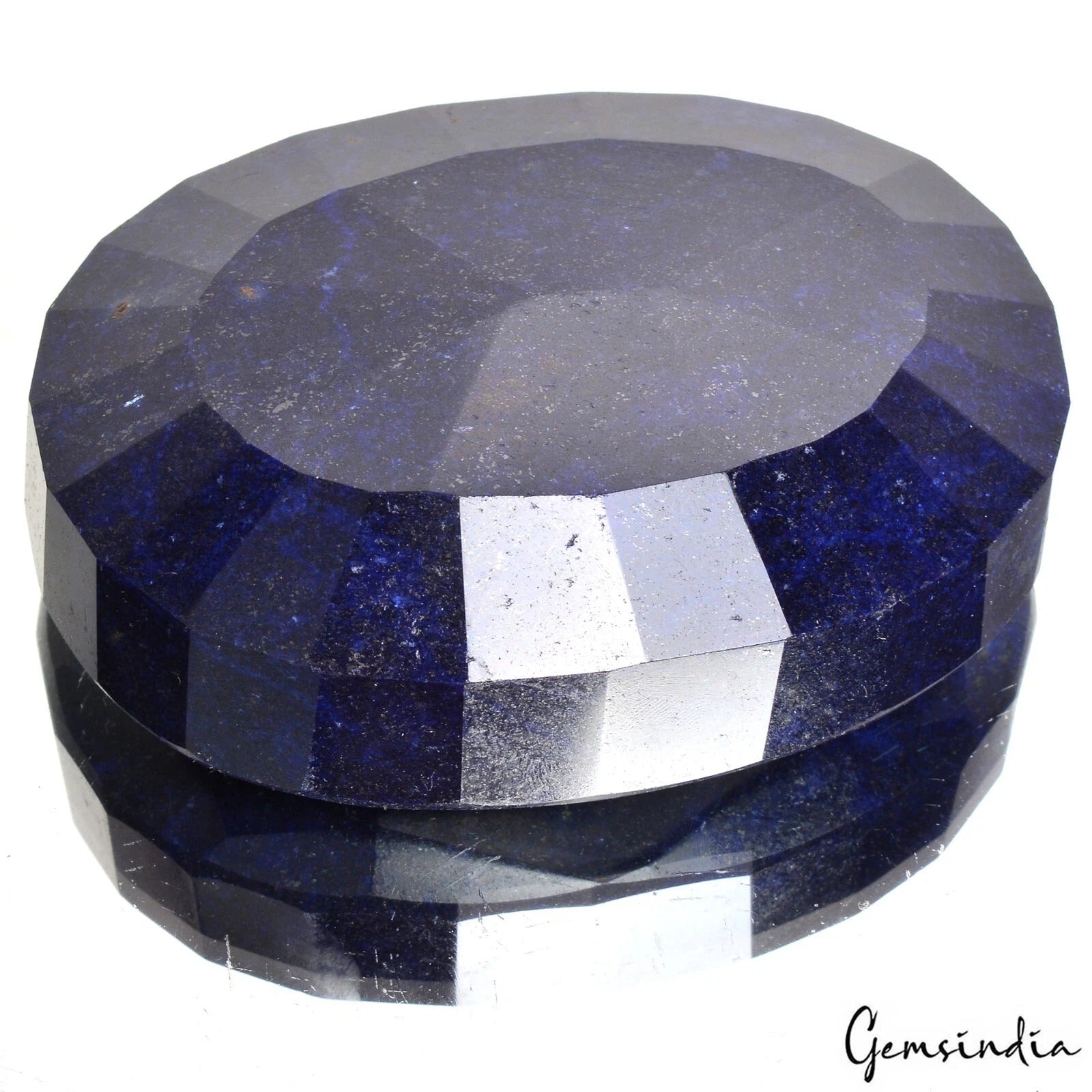 African Blue Sapphire Loose Gemstone, Oval Cut, Color Enhanced — 95x72x31mm, 2600 Ct, Africa