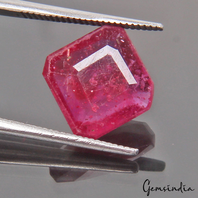 6.30 Ct Certified Natural Mozambique Ruby Octagon Cut Loose Ring Size Gemstone