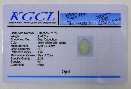 2.40 Ct Certified Natural Ethiopian Opal Multi Shine Oval Cabochon Huge Gemstone
