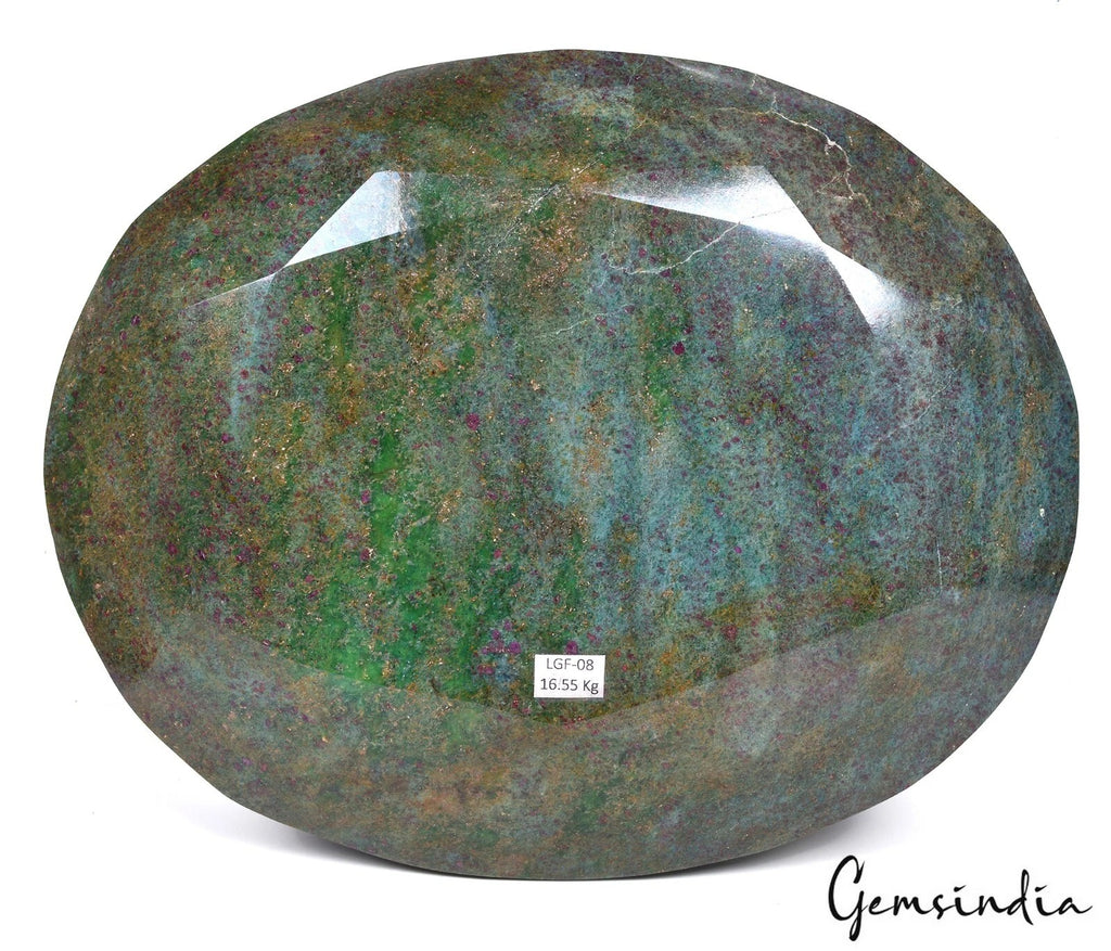 Ruby Fuchsite Loose Gemstone, Oval Cut, Untreated — 11 x 8.75 x 5.25 inches, 82750 Ct (16.55 Kg), Australia