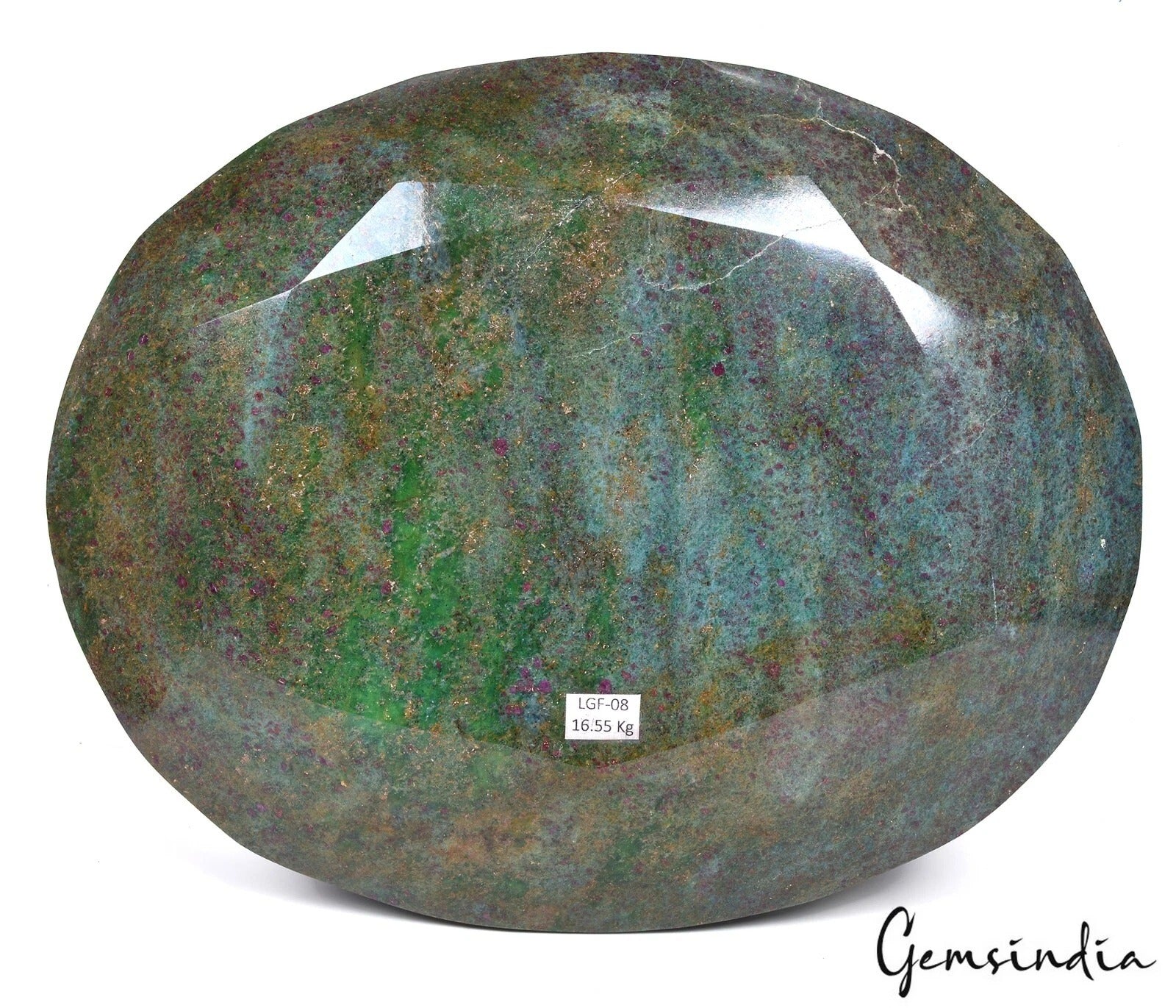 Ruby Fuchsite Loose Gemstone, Oval Cut, Untreated — 11 x 8.75 x 5.25 inches, 82750 Ct (16.55 Kg), Australia