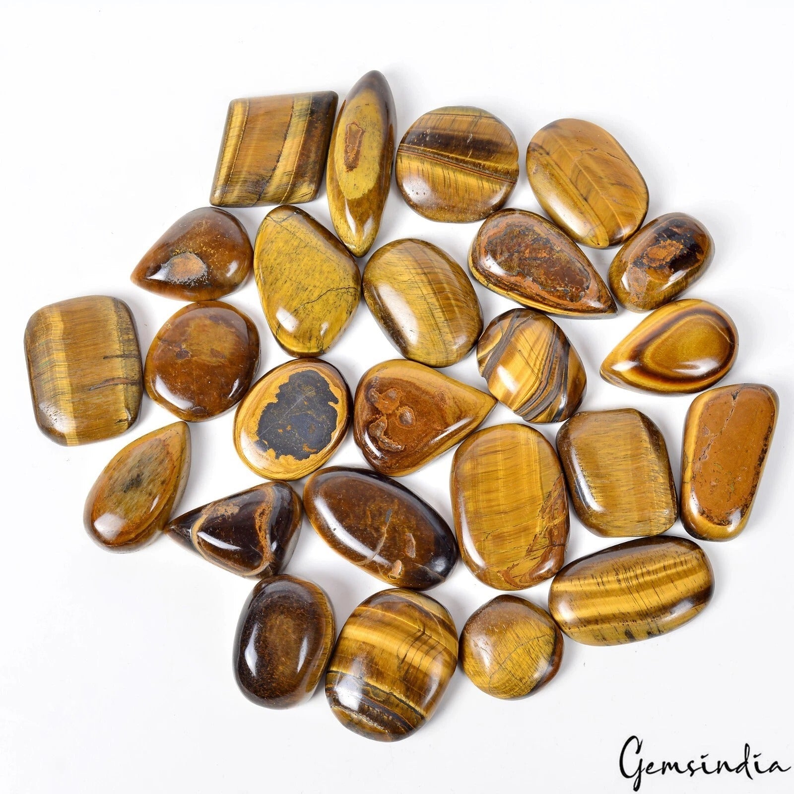 3100 Ct Wholesal Natural Yellow Brown Tiger Eye Mix Shape Gemstone Lot 29mm-58mm