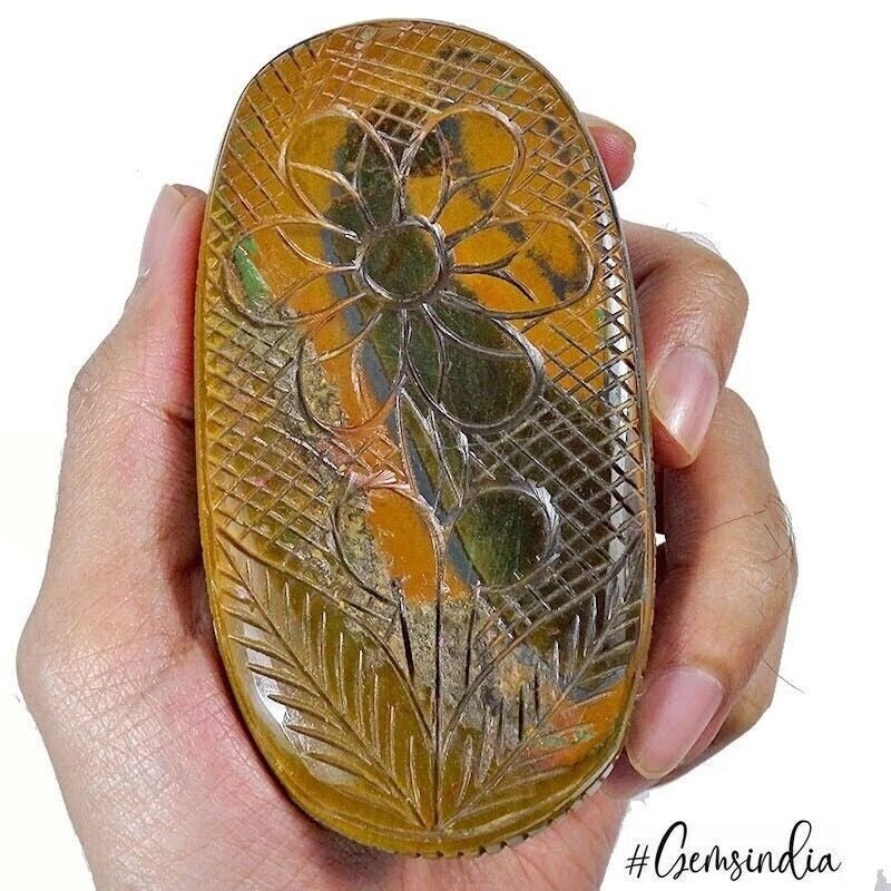 880 Ct Natural Tiger Eye Carved Earth Mined Oval Cut Earth Mined Huge Gemstone