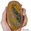 880 Ct Natural Tiger Eye Carved Earth Mined Oval Cut Earth Mined Huge Gemstone