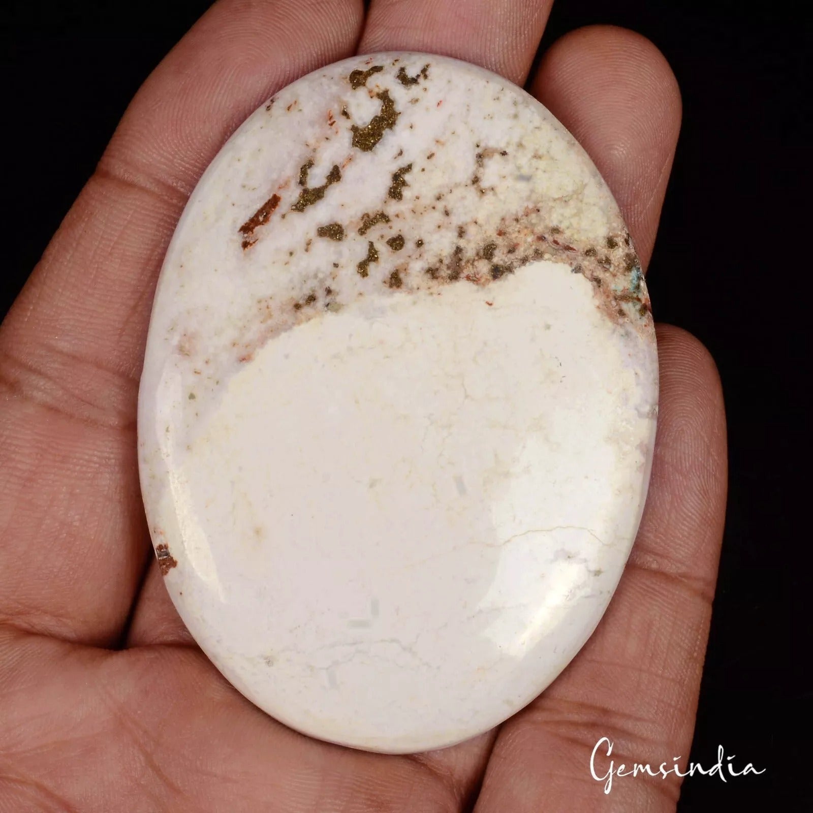 189.80 Ct Natural Untreated White Buffalo Turquoise Oval Cab Gems For Jewelry