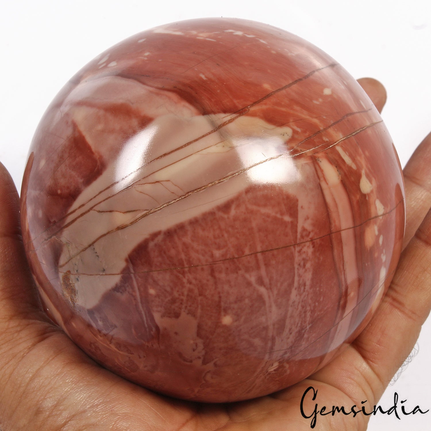 Red Jasper Sphere, Untreated — 4.2" in diameter, 1.818 Kg (9090 Ct), Madagascar