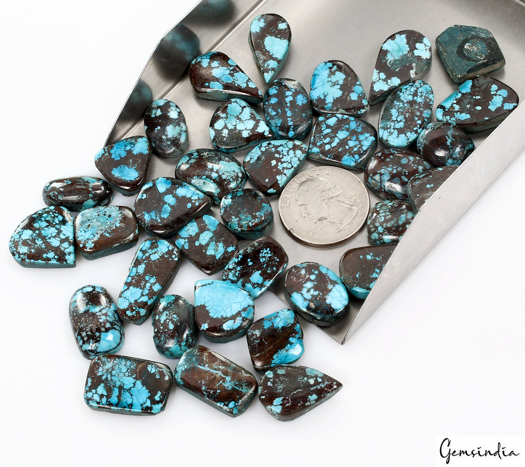 430 Ct Natural USA Blue Green Turquoise Mix Cab Loose Wholesale Gems For Jewelry