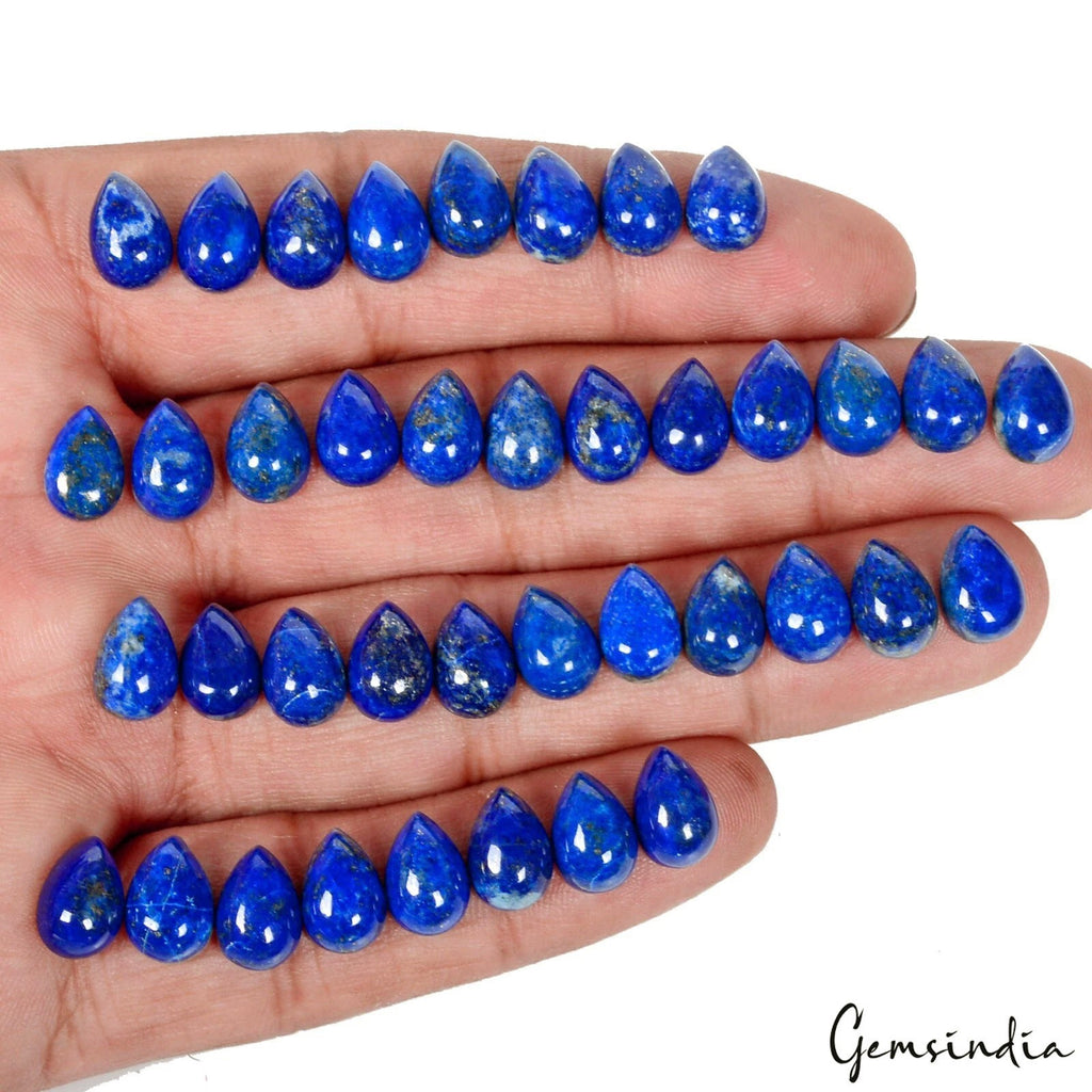 110.80 Ct Natural Blue Lapis Lazuli Pear Cabochon Loose Wholesale Gems Lot 40Pcs