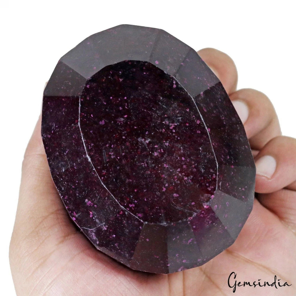 1800 Cts Natural Dark Red Ruby Oval Faceted Cut Earth Mined Loose Huge Size Gem