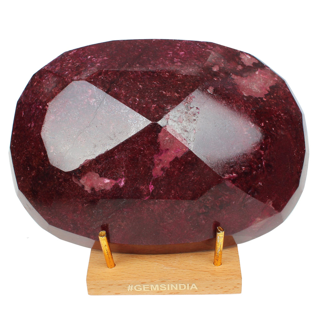 1.7 Kilo Natural Red Ruby Huge Oval Faceted Madagascar Museum size Gemstone