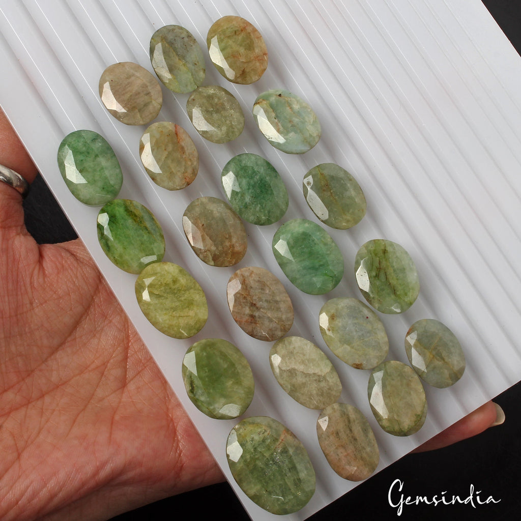 330 Ct Natural Green Brazilian Emerald Oval Cut Faceted Earth Mined Gemstone Lot