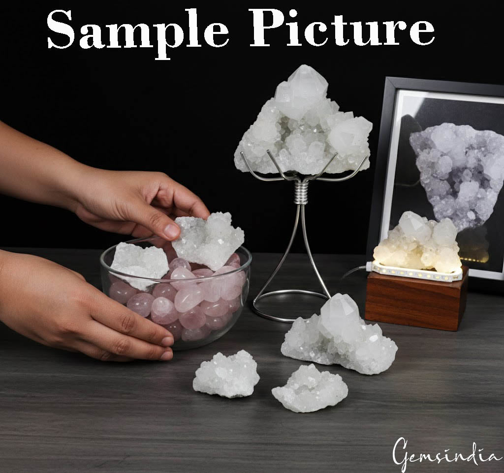 4000 Cts/8 Pcs Natural Apophyllite Cluster/Sugar Druzy Rock Crystal Healing Gems