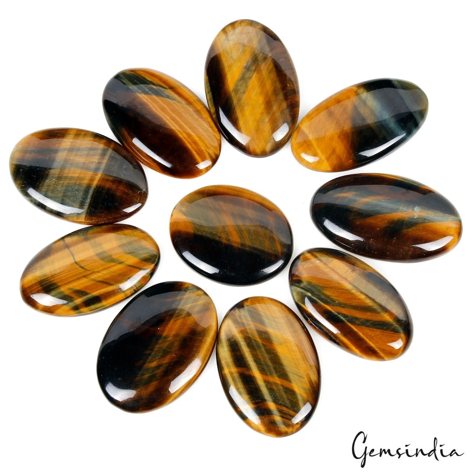470 Ct/10 Pcs Natural Untreated Pietersite Bi Color Tiger Eye Oval Cab Loose Gem