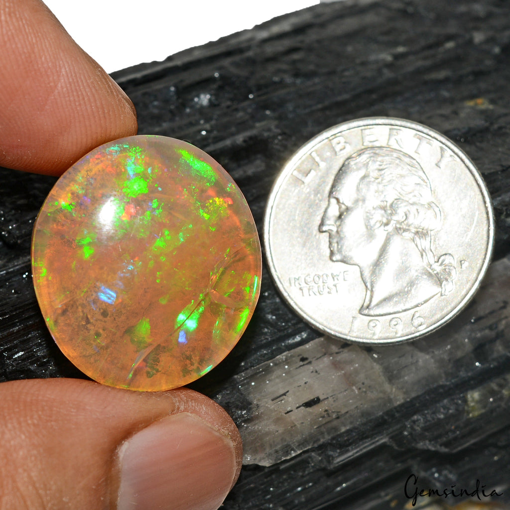 Certified 30.90 Ct AAA grade Natural Ethiopian loose Rainbow Shine opal Gemstone