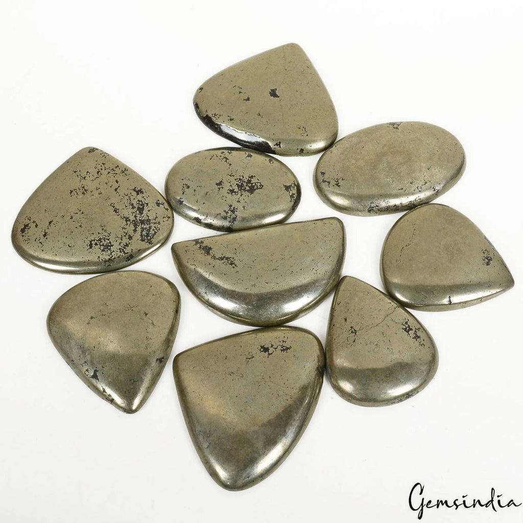 960 Ct Natural Gold Apache Pyrite Mix Cab Loose Wholesale Gemstone Lot~ 9 Pcs