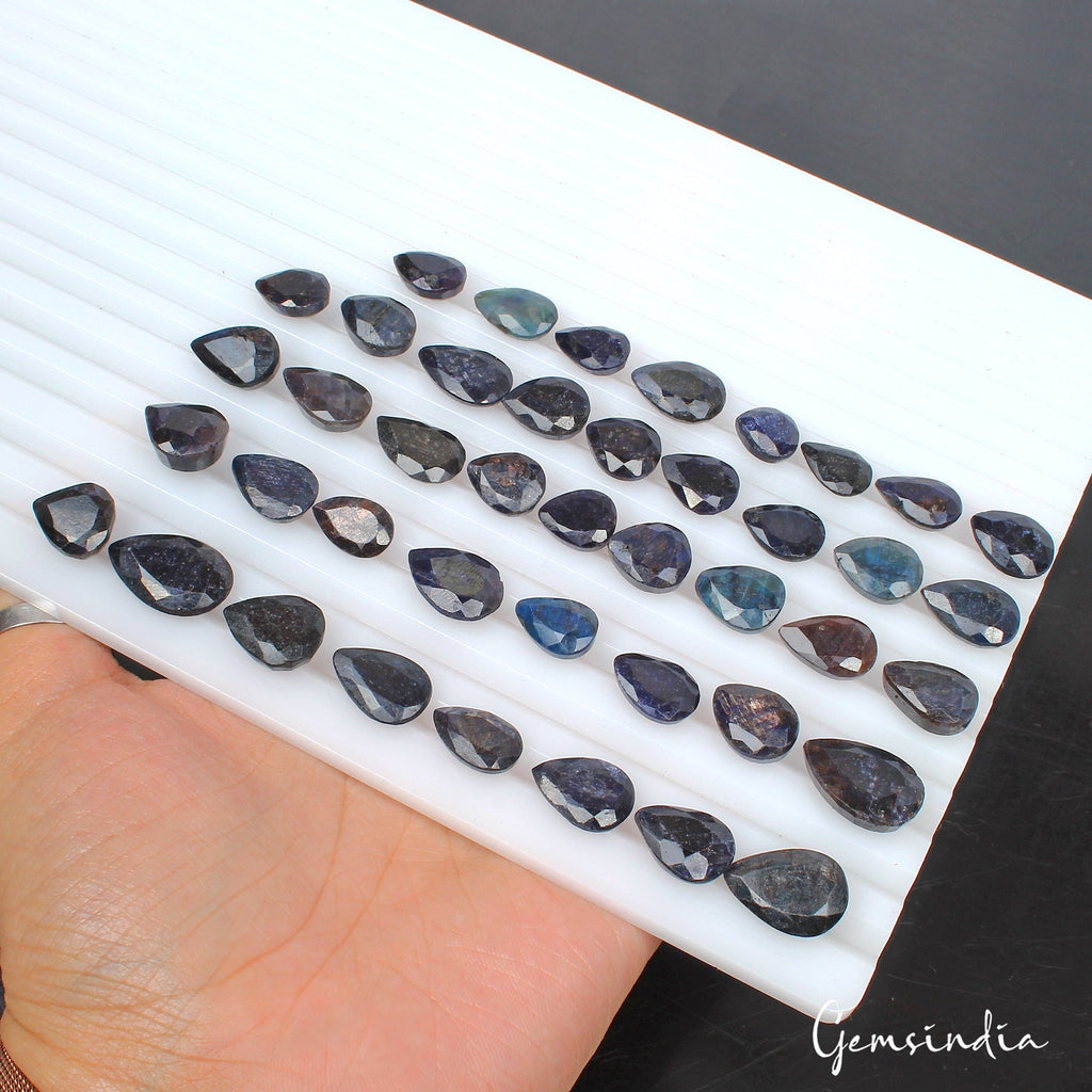 270.00 Ct Natural Blue Sapphire Pear Faceted Loose Gemstone Wholesale Lot 42 Pcs