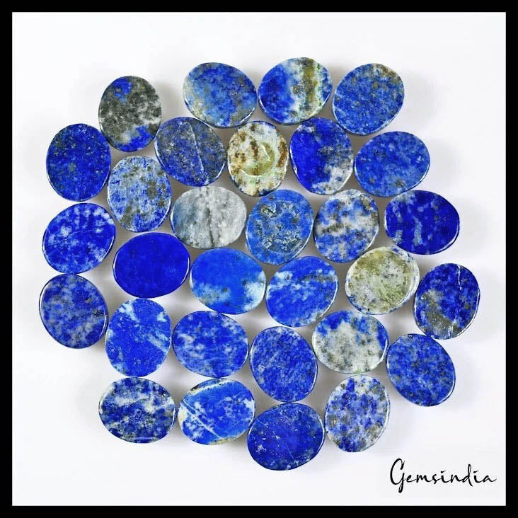 170.20 Ct/30 Pcs Natural Blue Lapis Lazuli Oval Calibrated 12x9mm Loose Gems Lot