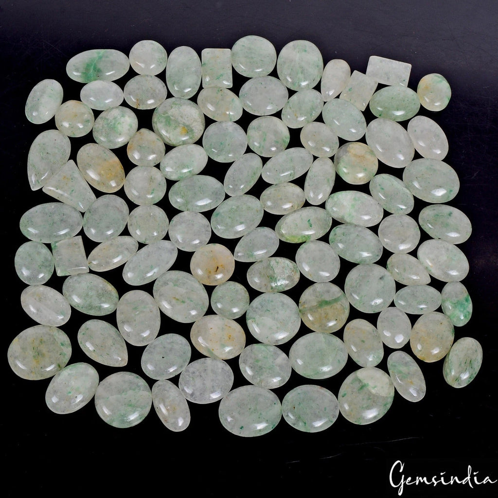 1500 Cts Natural Green Aventurine Mix Cabochon Loose Jewelry Gems Wholesale Lot