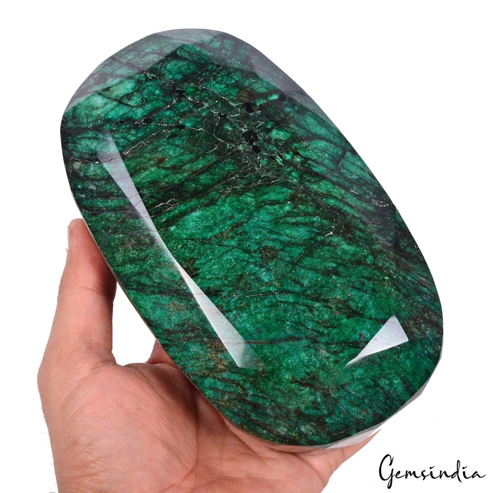 2.1 Kg Natural HUGE Green Brazilian Emerald Certified Treated Oval Cut Gemstone