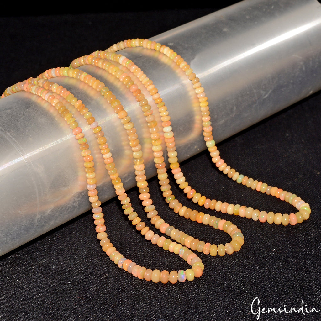 A++ Natural Ethiopian Opal Beads Welo Fire Opal Gemstone Beads/3 Strand~18" each