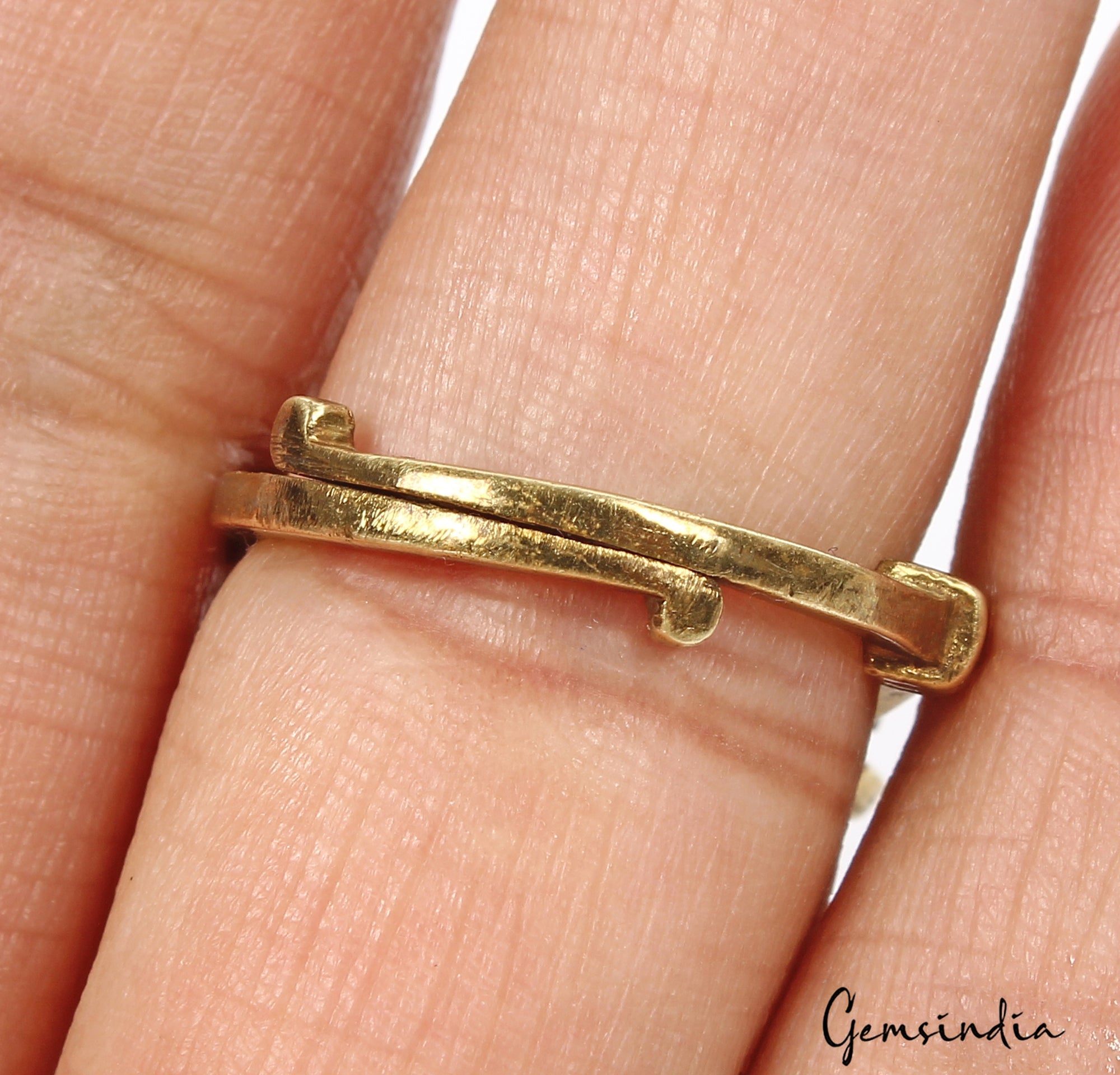8Mix Metal Adjustable Ashtadhatu Carved Ganesha Onyx Gem Astrological Ring~5.5gm